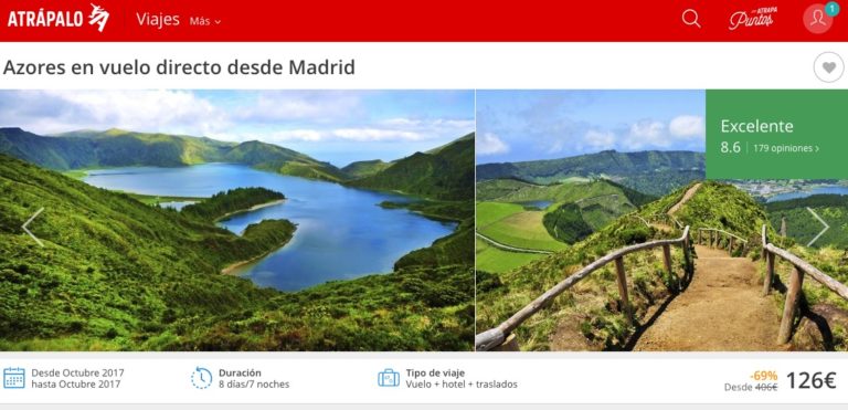 Vuelve el chollo! Viaje 7 Noches Islas Azores Con vuelo y Hotel por solo 126€