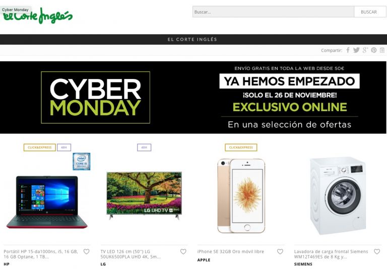 Especial Cyber Monday El Corte Ingles Mejores Ofertas 9629