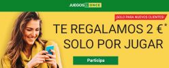 Ultimo dia! 2€ Gratis para jugar en Juegos ONCE