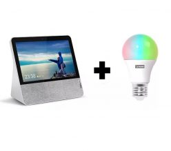 PRECIAZO MEDIAMARKT! Pantalla inteligente Lenovo Smart 7″ + Bombilla Lenovo RGB Inteligente a 59,9€