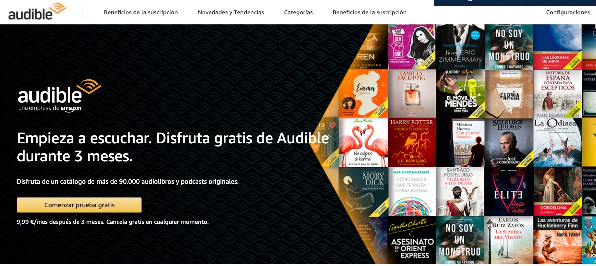 GRATIS 3 Meses de Audible España con esta promoción de Amazon