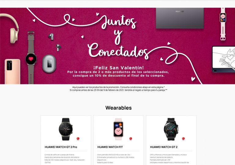 Juntos y conectados Huawei: nueva promo para San Valentin con los mejores precios del año