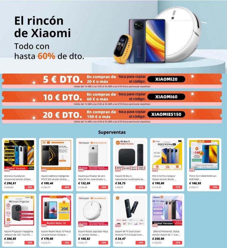 Top mejores ofertas y chollos especial Semana de Xiaomi en Aliexpress
