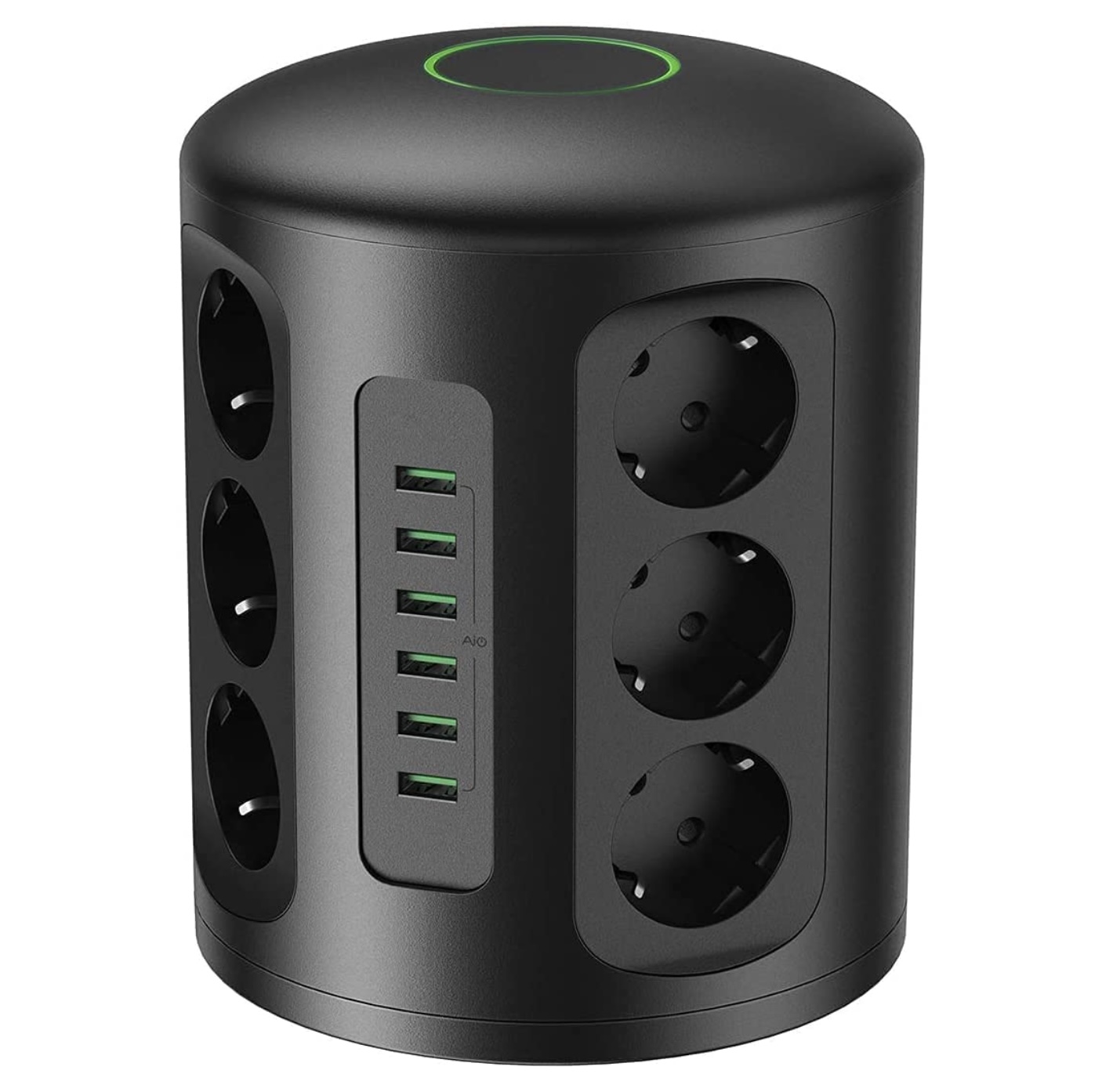Regleta con 12 enchufes y 6 USB