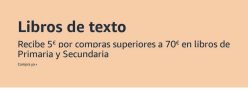 5€ GRATIS en compras superiores a 70€ en Libros de Primaria y Secundaria