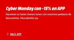 Empieza el Cyber Monday Mediamarkt con Promo especial 15% de dto en la APP