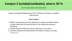 30% De descuento al comprar 2 unidades productos de hogar en Amazon
