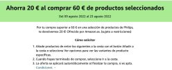 Ahorra 20€ al comprar 6€ de productos seleccionados Philips en Amazon
