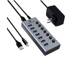 OFERTITA AMAZON!  HUB USB 3.0 7 en 1 con interruptor a 6€