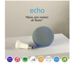 BAJADA DE PRECIO! Altavoz Inteligente Echo (4.ª generación) + Bombilla Inteligente E27 a 59,9€