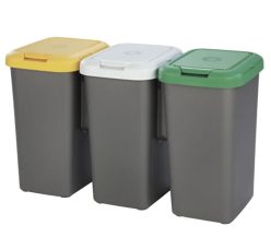 CHOLLO! Juego de 3 Papeleras de reciclaje 25L a 17€