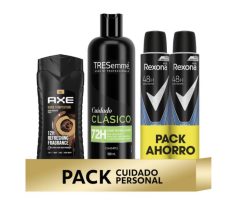 BAJADA DE PRECIO! Pack de Champú TRESemmé + 2 desodorantes Rexona + Gel de ducha Axe a 6€