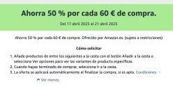 PROMOCIÓN AMAZON! Ahorra 50% por cada 60€ de compra en una selección de productos