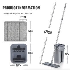 CHOLLO! Fregona plana + 6 mopas + cubo 2 zonas a 10€