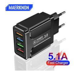 CHOLLO! Cargador de enchufe con 4 puertos USB y QC 3.0 a 2€