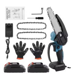 OFERTA! Mini motosierra de poda eléctrica 6″ + 2 baterías a 25,1€