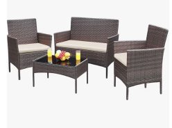 OFERTAZA! Conjunto Terraza 4 Piezas Ratán a 118,6€