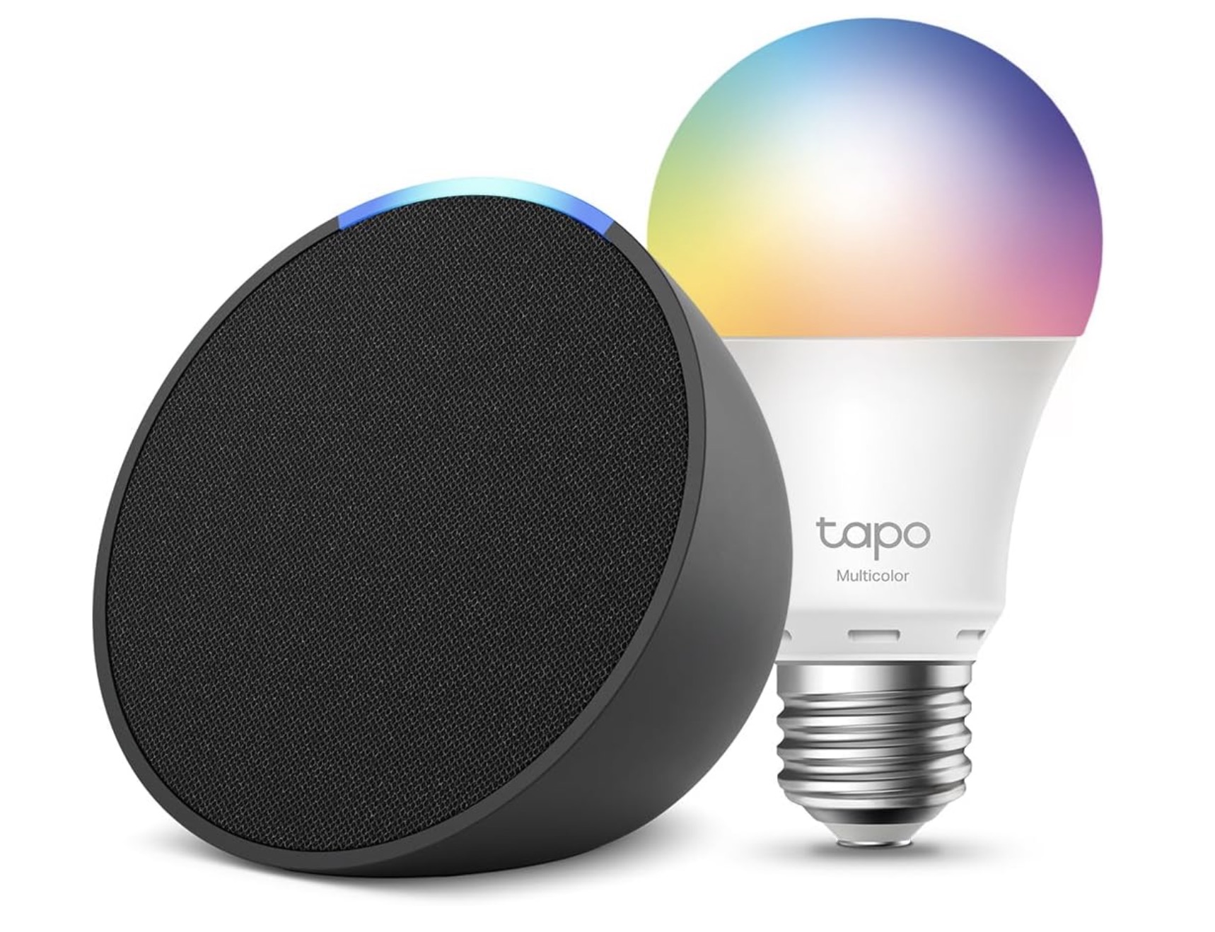 Alexa Echo Pop + bombilla RGB TP-Link Tapo