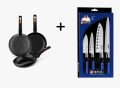 OFERTAZA! Set 3 Sartenes Monix Fuego + Set 4 Cuchillos Japoneses Solid Plus a 31,2€