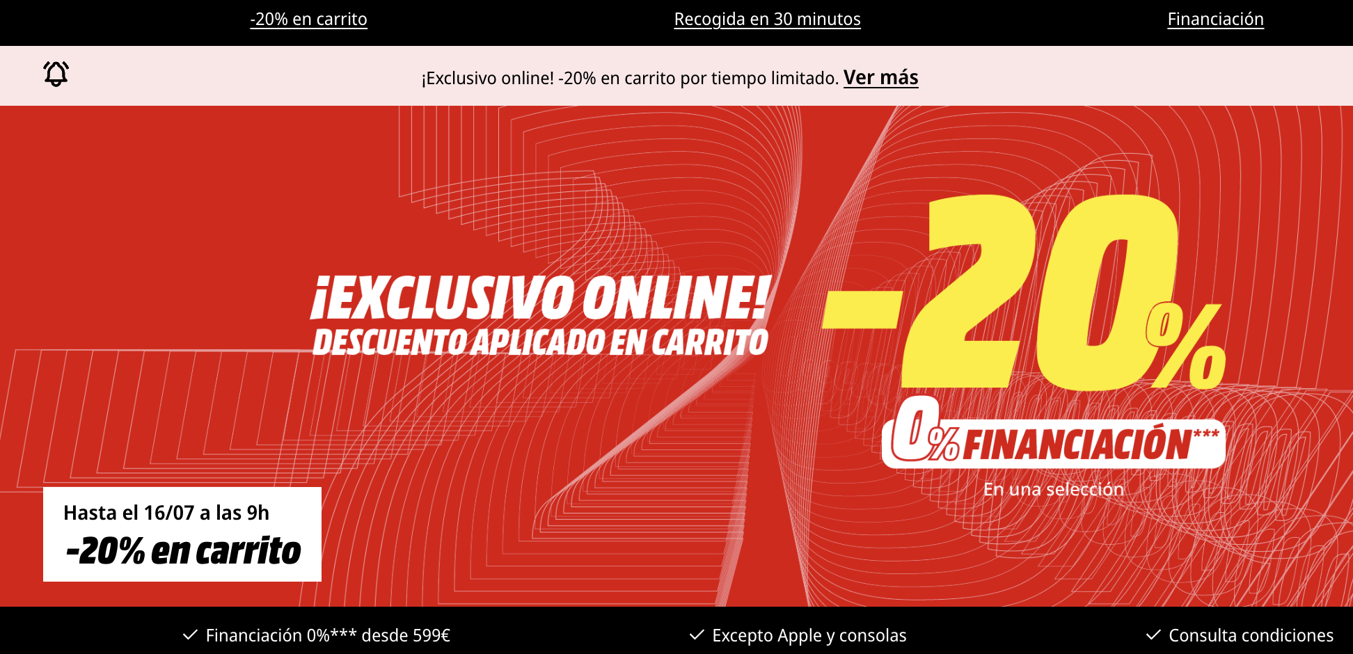 20% de dto directo al tramitar en Mediamarkt