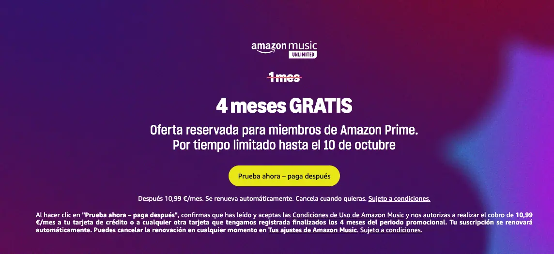 Oferta amazon music online