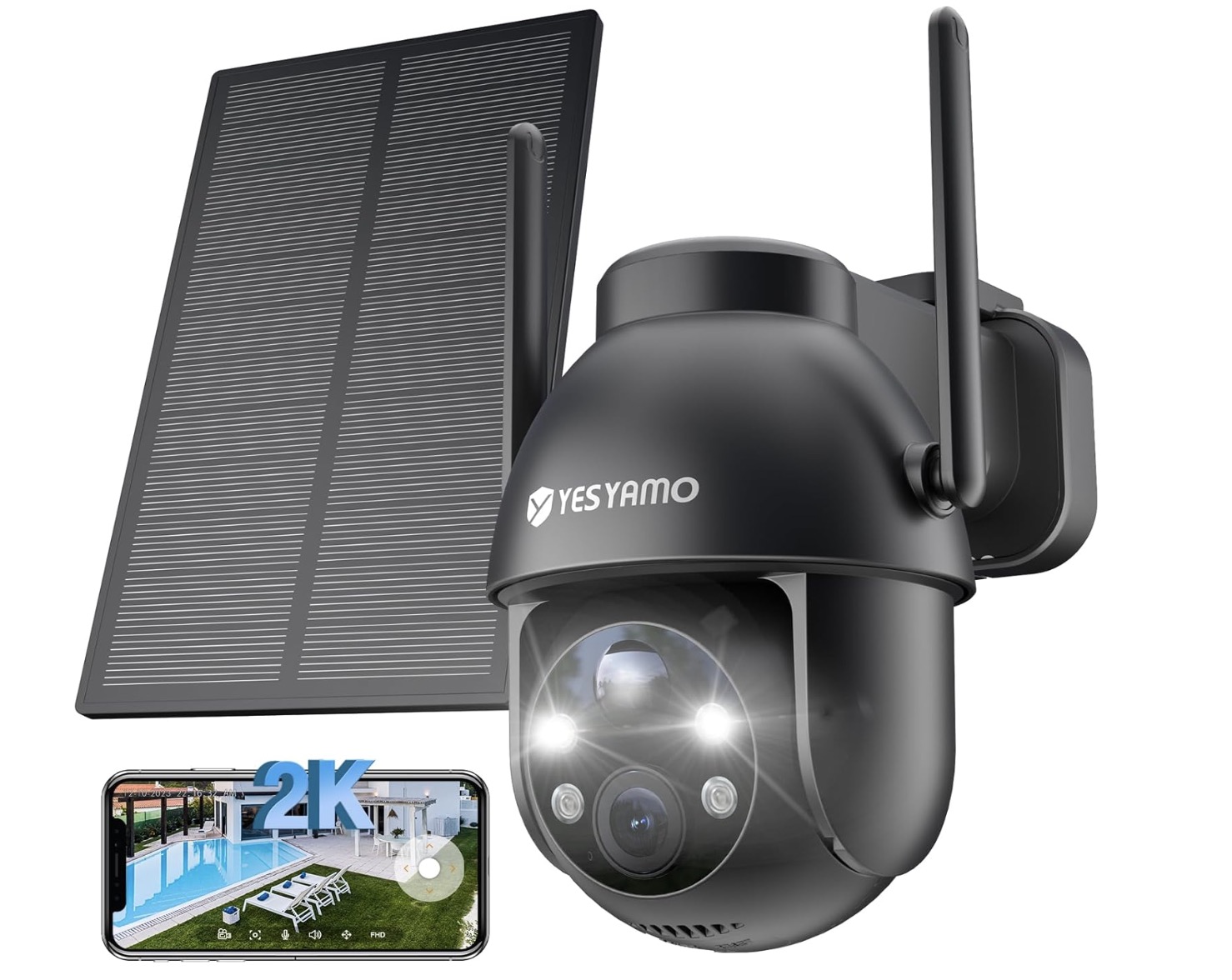Cámara de Vigilancia WiFi Exterior 2K Yesyamo