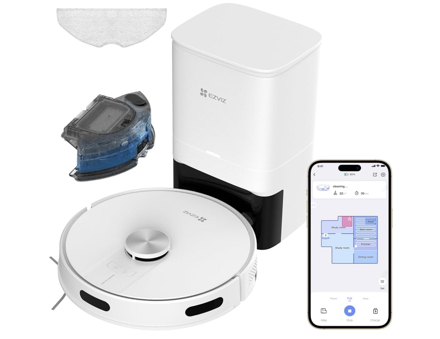 Robot Aspirador con Base Autovaciado EZVIZ RE4 Plus