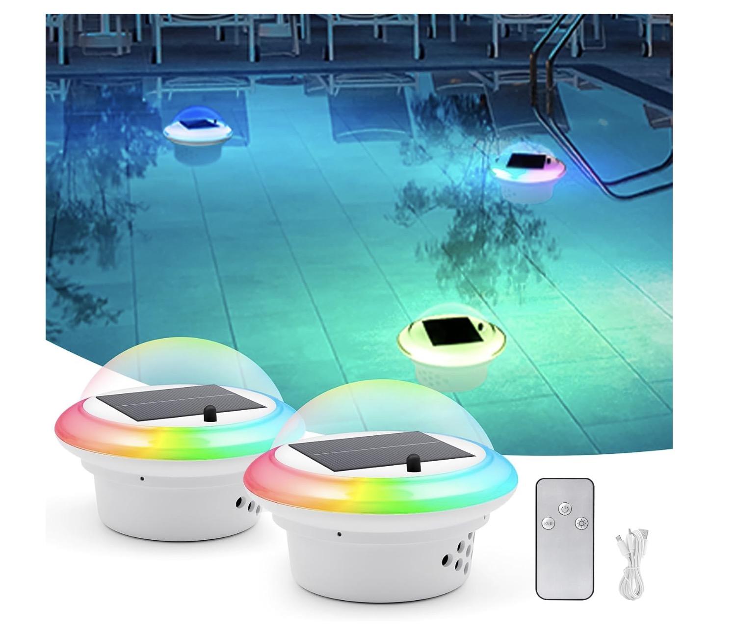 Luces solares para piscina