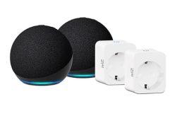 Chollo! Pack de 2 Alexa Dot 5º +2  Smart Plug a 55,9€