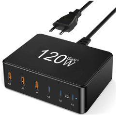 Chollo Amazon! Estación de carga 6 puertos USB 120W a 15,9€