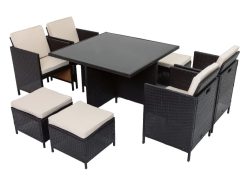 OFERTA! Juego de sillas y mesa para jardín 9 piezas a 208,9€