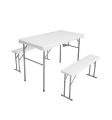 BUEN PRECIO! Set Picnic Mesa Plegable + 2 Bancos 113x62x71cm a 53,9€