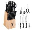 OFERTA AMAZON! Set 15 Cuchillos Renberg Tenessy acero inoxidable + soporte madera a 11€