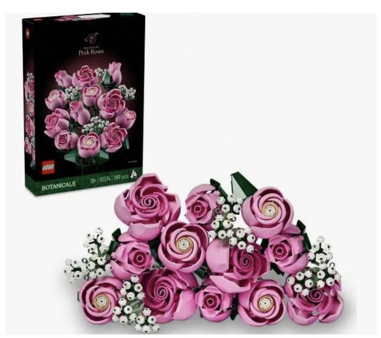 Lego ramo de rosas color rosa