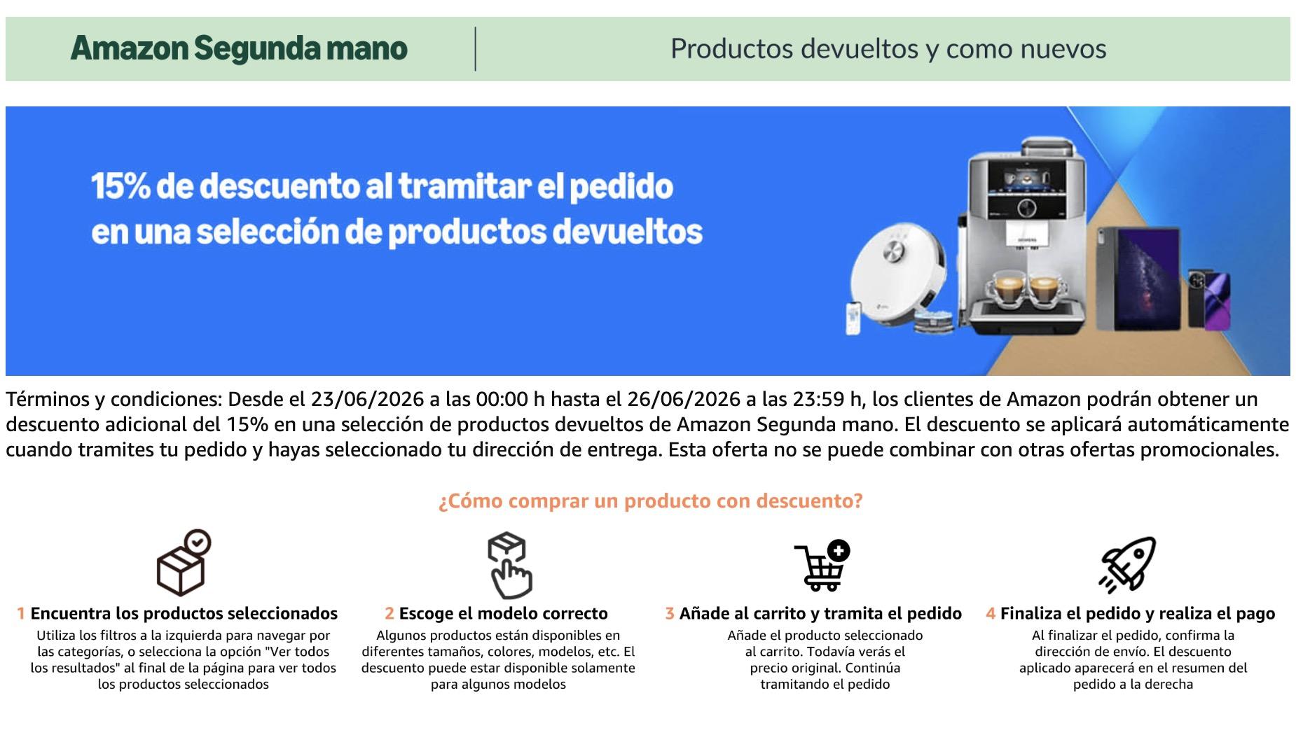 Amazon Reacondicionados 15%