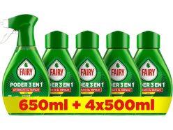 Rebaja Amazon! Fairy Poder Sin Remojo Limón Spray 650 ml + 4 Recambios 500 ml a 15,9€