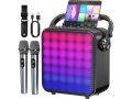 Rebaja Amazon! Karaoke con 2 micrófonos inalámbricos LED, tarjeta TF a 49,9€