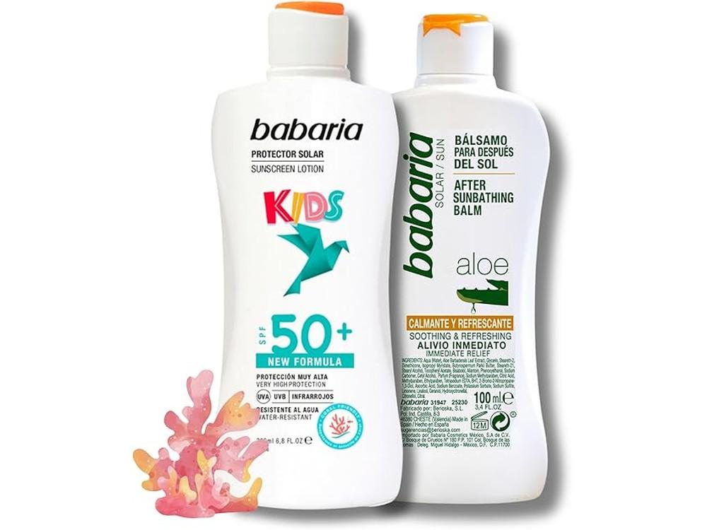 Pack Babaria Protector Solar Mineral Niños SPF 50 y After Sun de Aloe