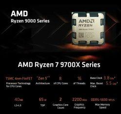 Rebaja! AMD Ryzen 7 9700X 8/16 nucleos 5,5Ghz a 172€