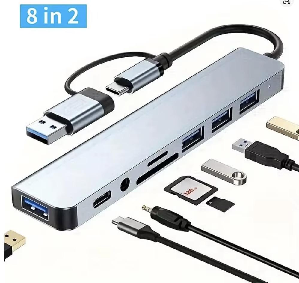 Hub USB-C 8 en 1 con lector SD