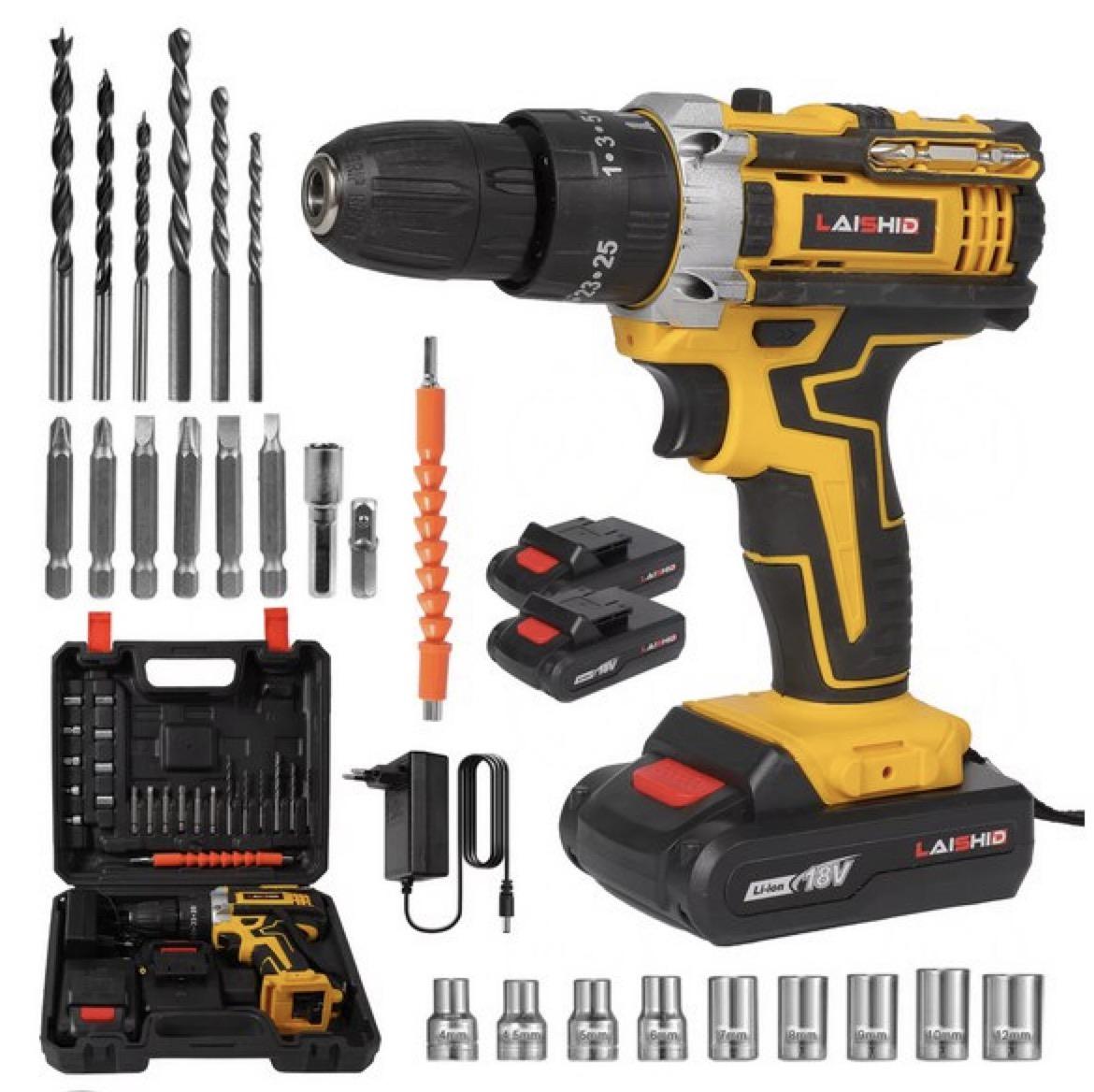 Taladro impacto 21V con 2 baterias y cargador