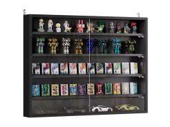 Descuento! HOMCOM vitrina de pared con estantes ajustables y 2 puertas 80×9,5×60 cm a 39,8€