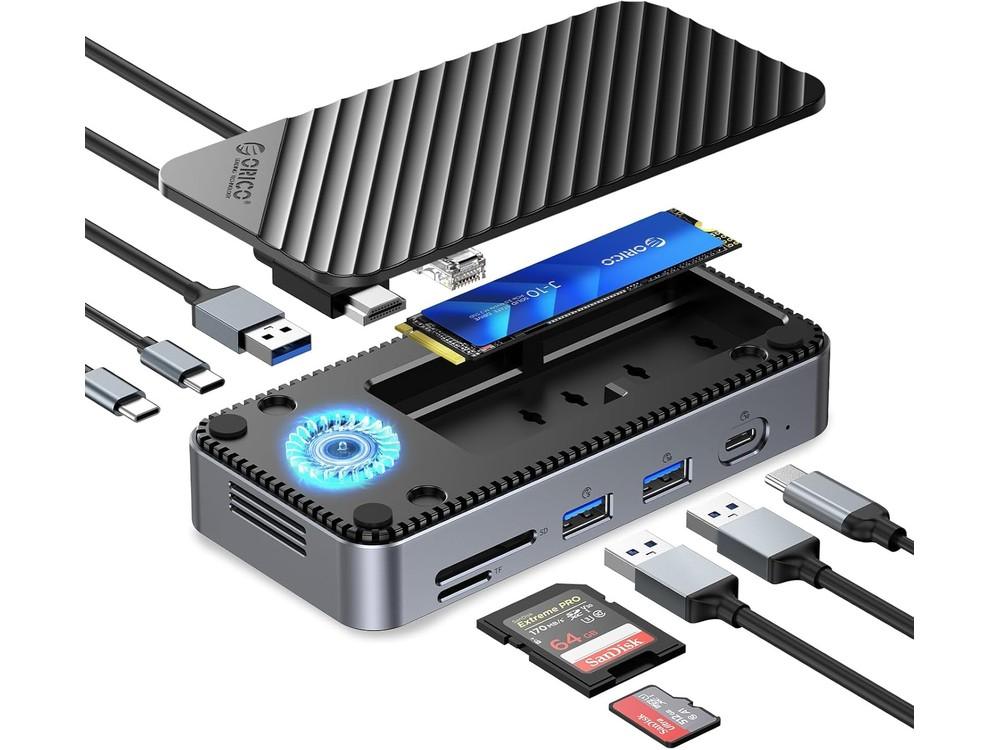 ORICO concentrador USB-C 10 en 1 con carcasa SSD M.2