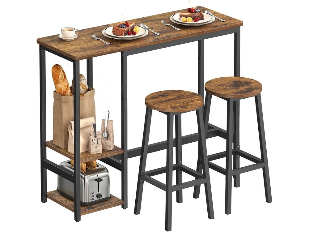 VASAGLE conjunto de comedor con mesa y 2 taburetes LBT220KD01