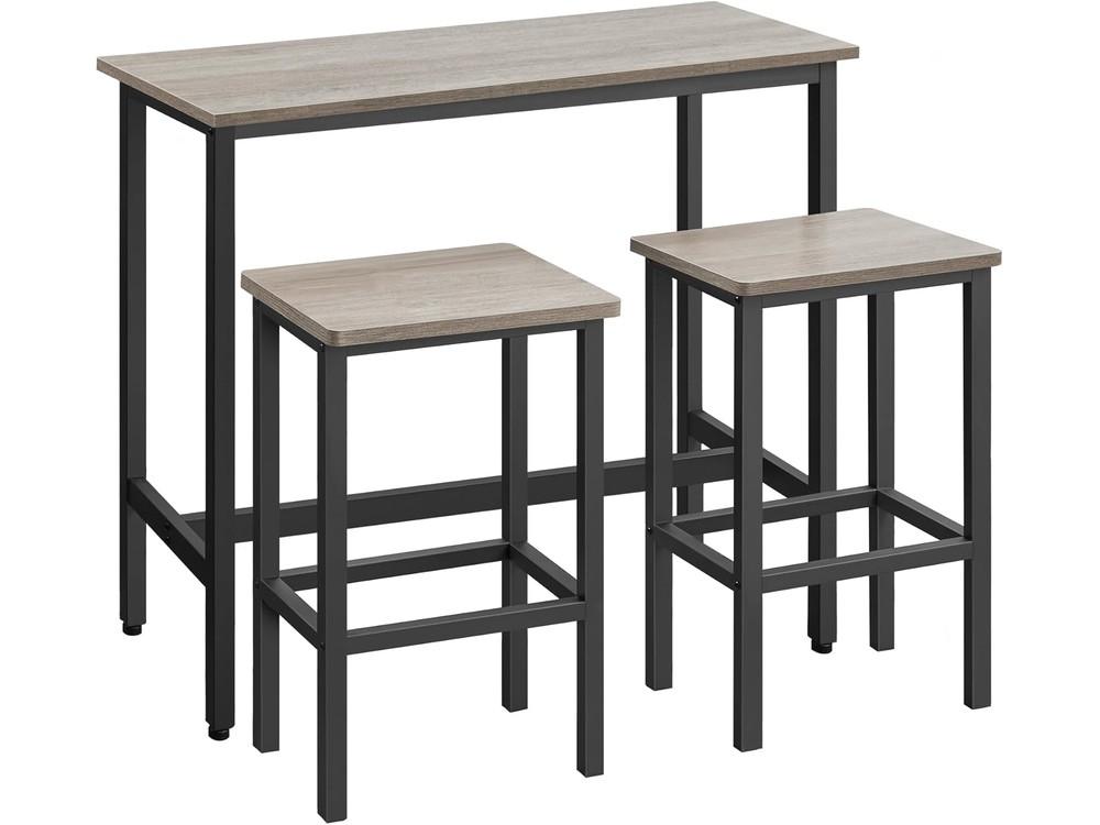VASAGLE juego de mesa y taburetes de bar LBT218B02