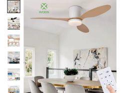 Rebaja! Ventilador de techo WOOX de madera con luz 30W a 28,9€