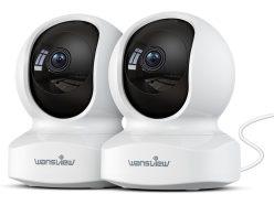 Rebaja Amazon! Pack de 2 cámaras wansview 2K WiFi Interior 360° a 30€