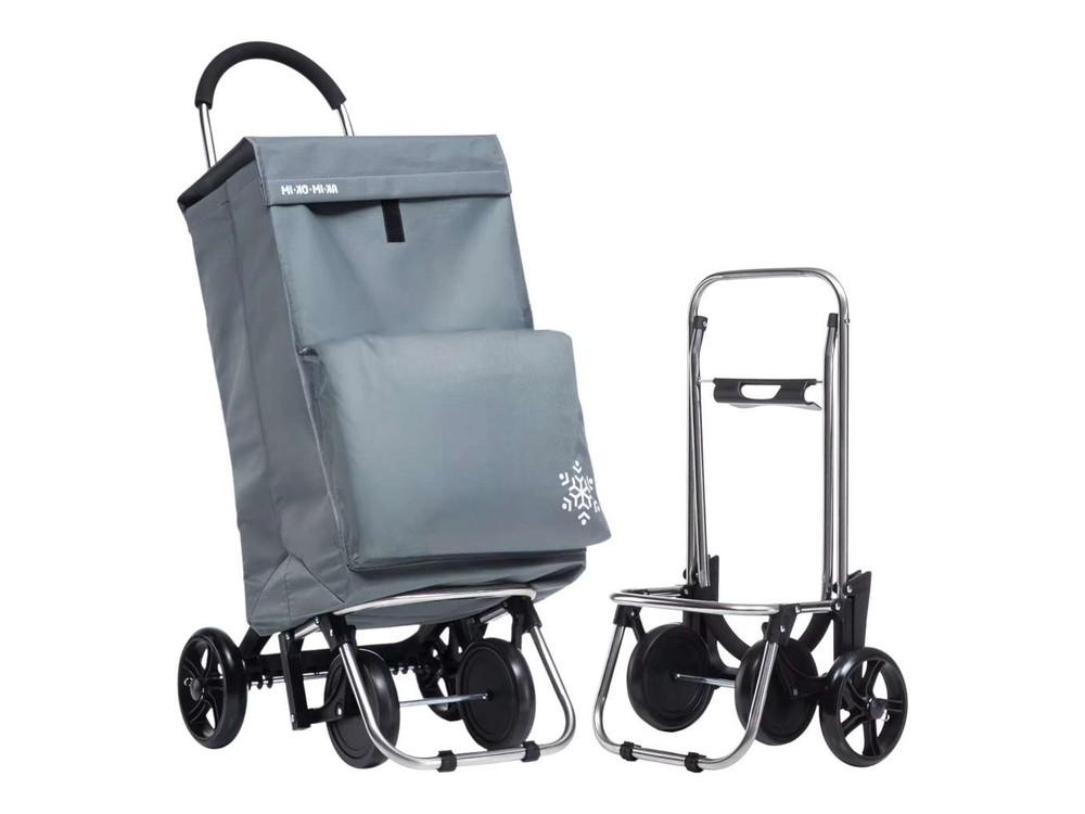 Carrito de compra plegable con bolsa térmica impermeable y 4 ruedas