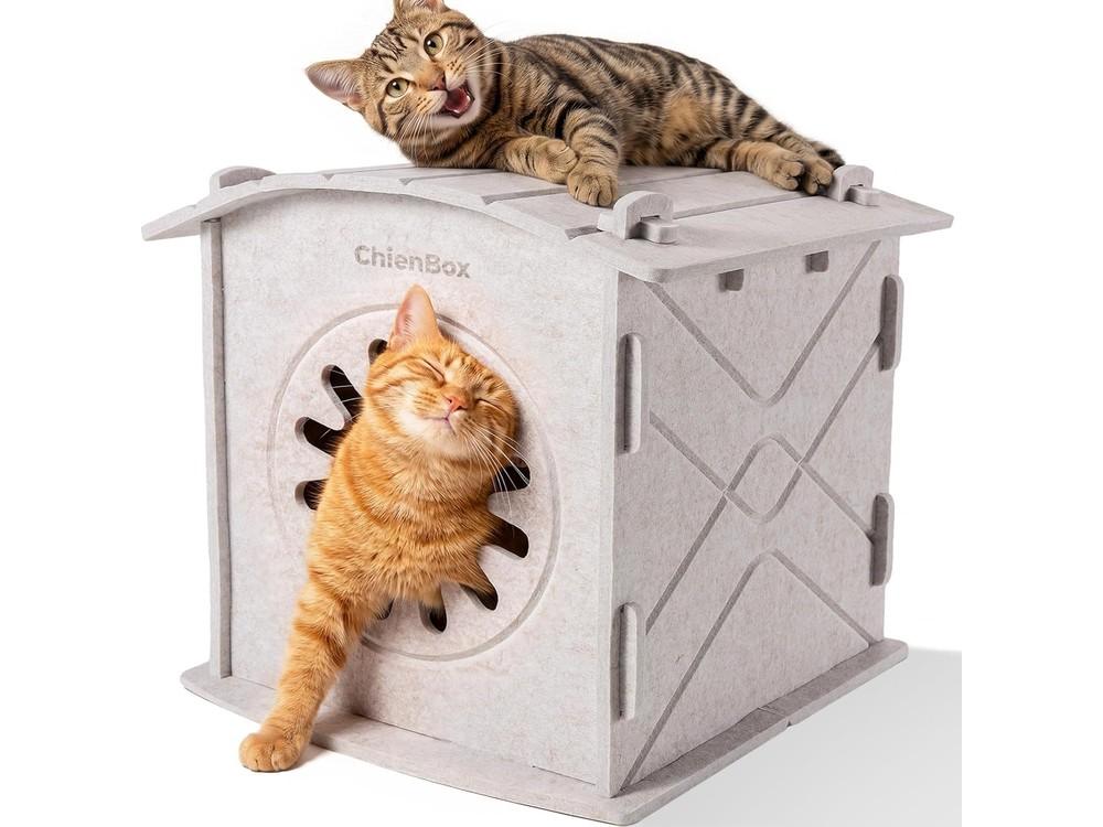 ChienBox casa para gatos de fieltro 38 x 36 x 38 cm