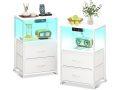 Preciazo Amazon! Coleshome mesitas de noche con enchufe, USB y luces LED a 59,9€
